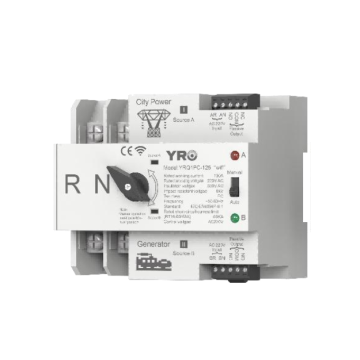Автомат ввода резерва (АВР) двухполюсный YRQ2PC-125 Wifi ATS, 2P 125A 220V, E-Welink App на DIN-рейку для генераторов