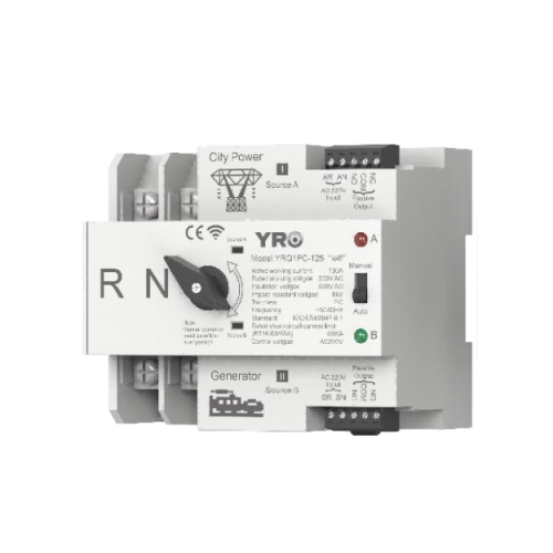 Автомат ввода резерва (АВР) двухполюсный YRQ2PC-125 Wifi ATS, 2P 125A 220V, E-Welink App на DIN-рейку для генераторов
