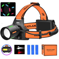 Ліхтар налобний NIGHT VISION FLUORESCENCE BL-T67-TG+COB(white+red), 3x18650, 1 режим, power bank, ЗУ Type-C, оптом