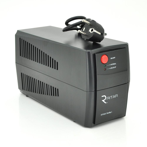 ИБП Ritar RTP500 (300W) Standby-L, LED, AVR 1st, 2xSCHUKO socket, 1x12V4.5Ah, plastik Case ( 300 х 140 х 205 ) 3,56 кг Q4