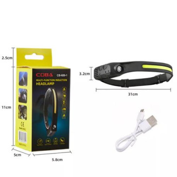 Ліхтар налобний BL-W689-1/5808А-LM+COB(white+red), Motion Sensor, Li-Ion акумулятор, ЗУ Type-C, Box оптом