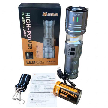 Фонарь YEMAO YM-G921 TG 30W, 1x40700, Power Bank, ЗУ Type-C, zoom, функция лампы